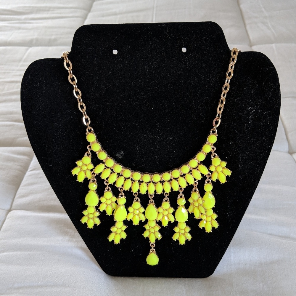 Neon Green Bib Necklace